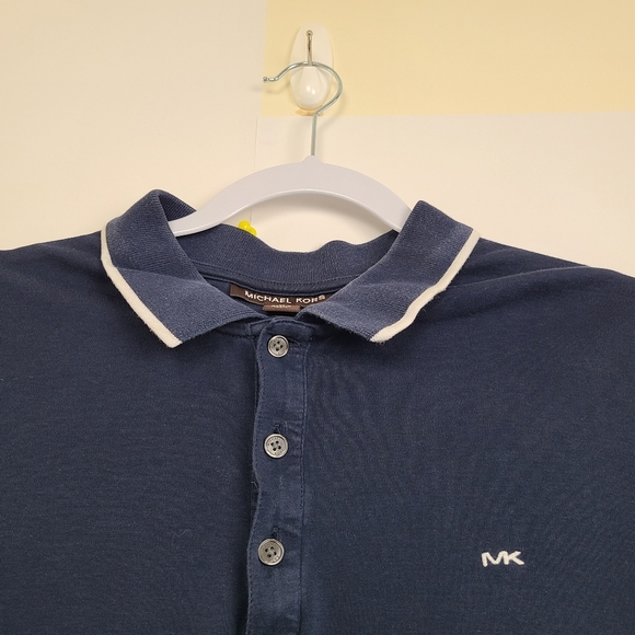 Michael Kors Men's Dark Blue Long Sleeve Polo Shirt, Sz M - Picture 4 of 6
